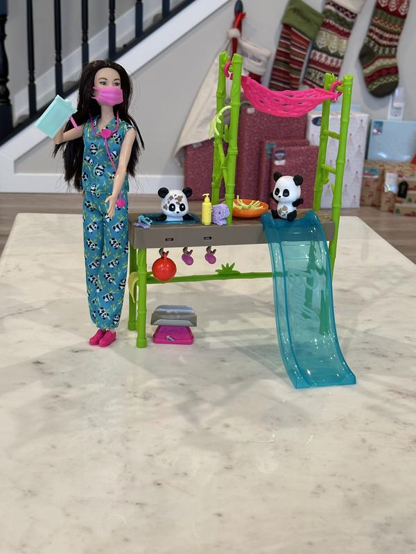 Barbie Panda Care and Rescue Playset with Doll, 2 Color-Change Pandas & 20+  Accessories 