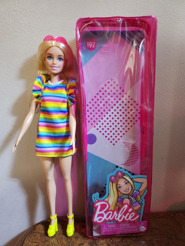 Barbie Fashionistas Doll #197 with Blond Hair, Braces, Rainbow