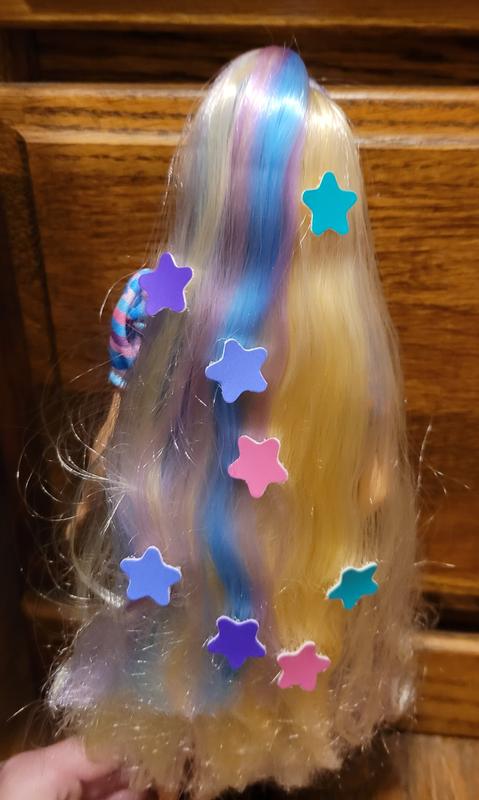 Barbie Totally Hair Star-Themed Doll, 8.5 inch Fantasy Hair, Dress