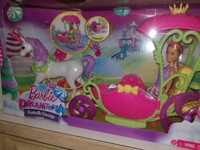 barbie dreamtopia sweetville carriage and princesses