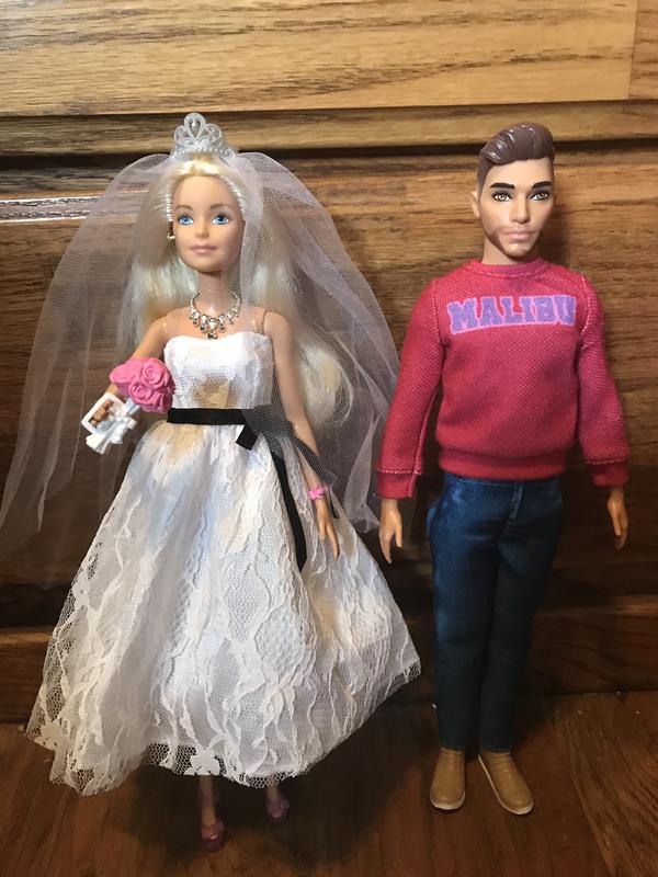 Barbie doll wedding dress hot sale