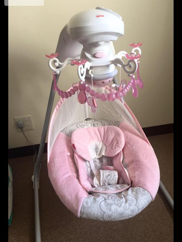 Pink Baby Swing With Chandelier