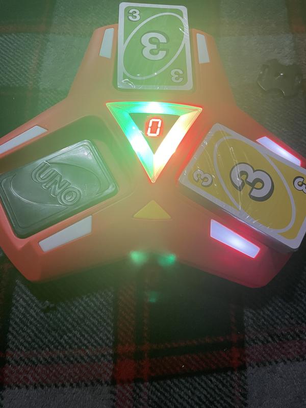 UNO Triple Play Card Game Holder Unit with Lights and Sounds with Cards 3  Player
