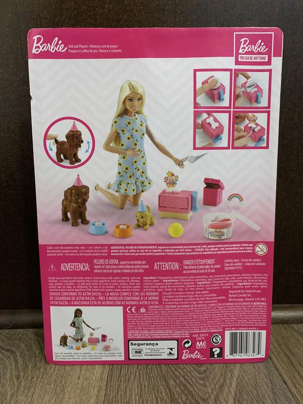 Barbie puppy party online playset