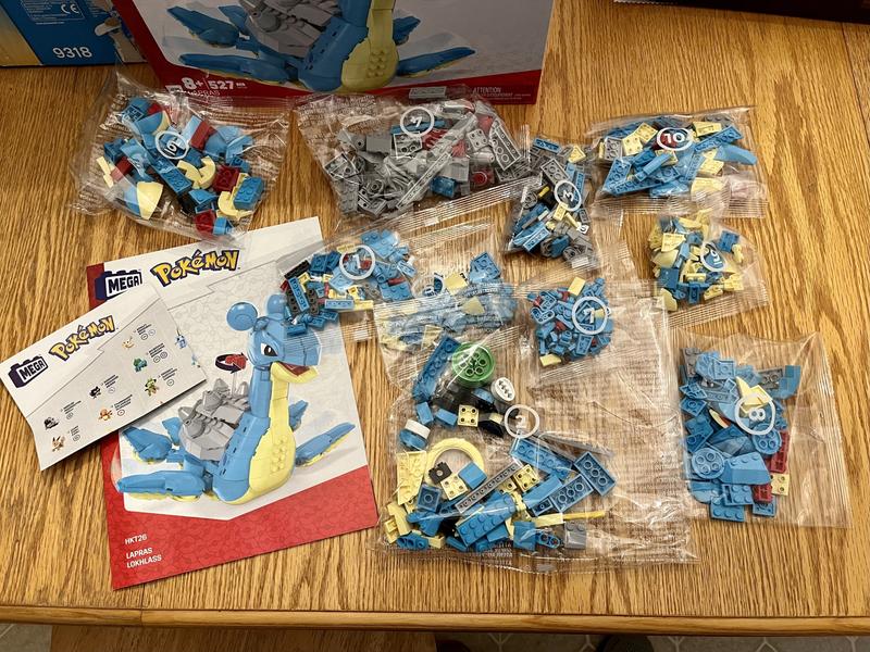 Pieces are organized for each section of the set.