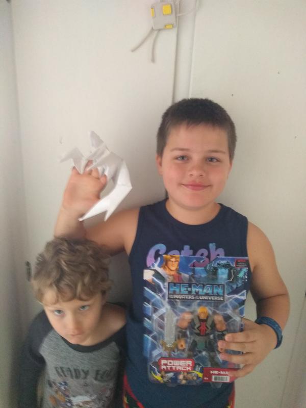My boys ready to check out He-Man