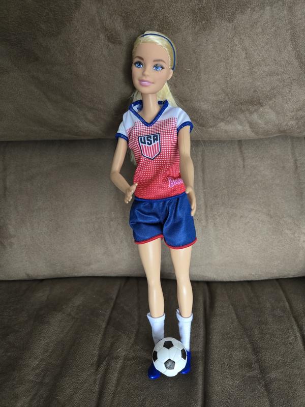 Barbie with her soccer ball