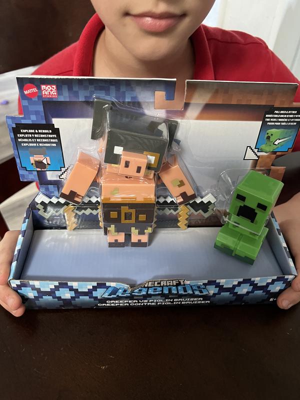 Minecraft Pack 2 Figurines articulées Créer-Un-Bloc et jouets pour créer,  explorer et survivre, détails pixelisés authentiques, à collectionner,  Jouet