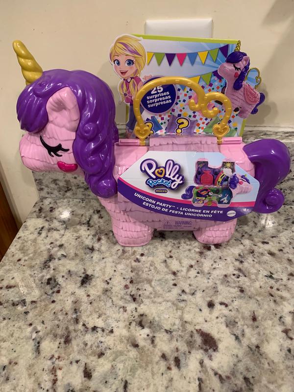 Polly Pocket Unicorn Party Large Compact Playset With 25+