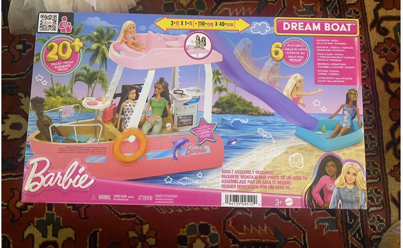 Playset Barbie Barco Com Piscina E Toboágua Dream Boat HJV37