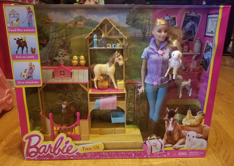 barbie farm vet doll playset