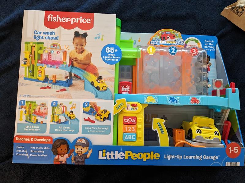 Fisher-Price Little People Toddler Playset with Figures & Toy Car, Light-up  Learning Garage