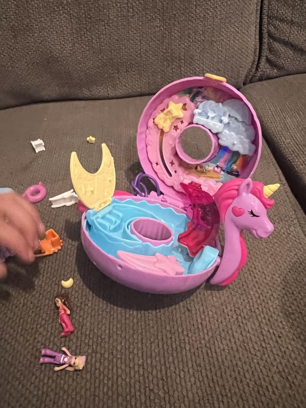 Polly Pocket 2-In-1 Unicorn Toy Playset, Spin 'N Surprise Birthday with  Micro Polly & Lila Dolls, Plus 25 Accessories