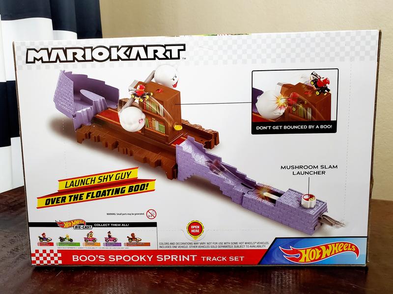 Hot wheels mario kart boo's spooky sprint track set new arrivals