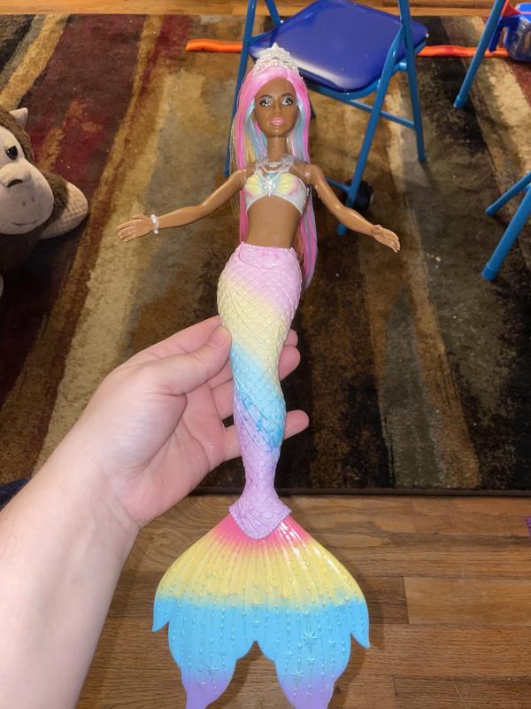 Barbie Dreamtopia Rainbow Magic Mermaid Doll with Rainbow Hair and  Water-Activated Color Change Feature