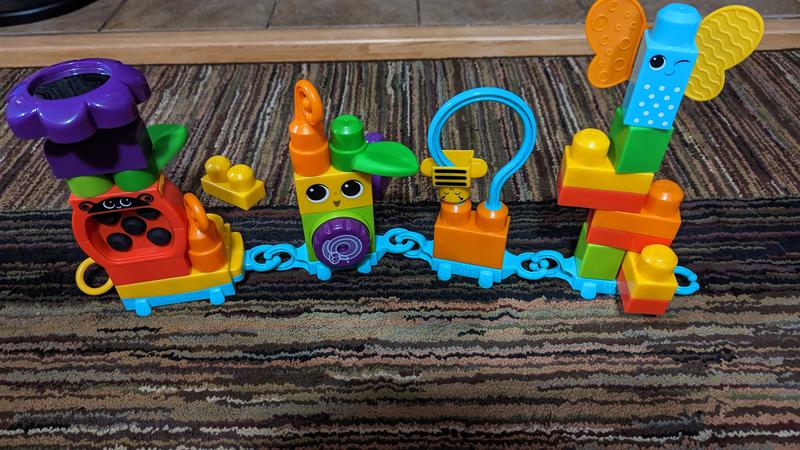 His latest creation with megablocks Move n Groove caterpillar