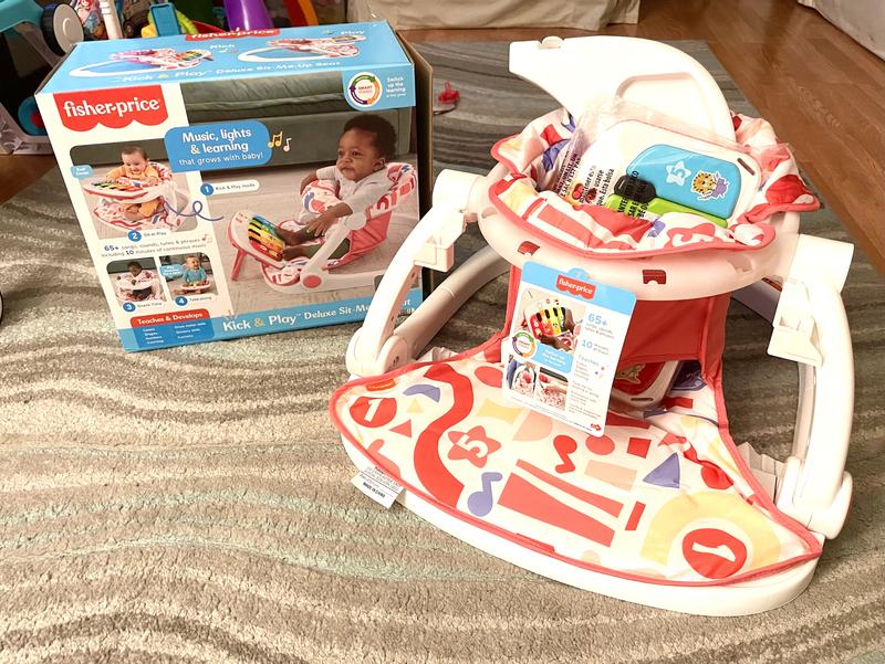 Fisher-Price Baby Silla portátil Kick & Play Deluxe Sit-Me-Up Asiento con  piano de aprendizaje de juguete y bandeja de aperitivos para bebés y niños