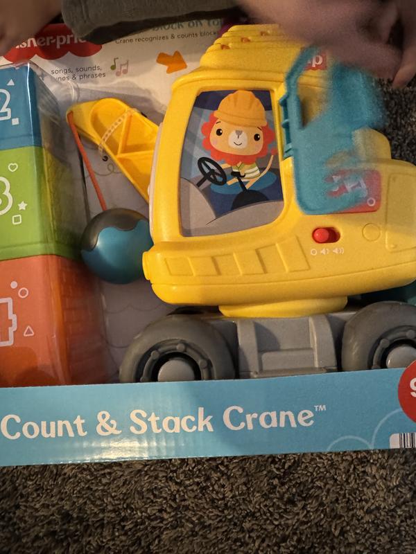 Fisher-Price Count & Stack Crane Toy - Learning Blocks With Lights & Music For Babies 9+ Months