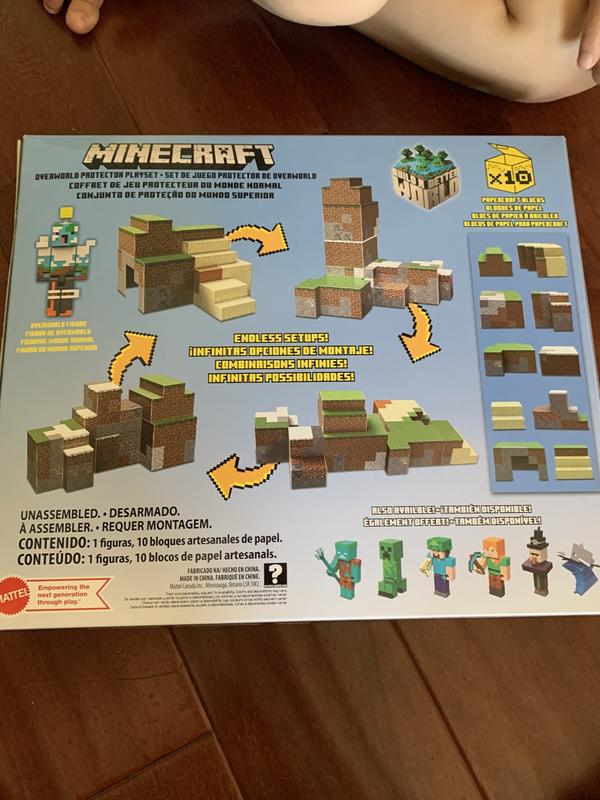 Minecraft Overworld Playset with 1 Action Figure & 10 Papercraft