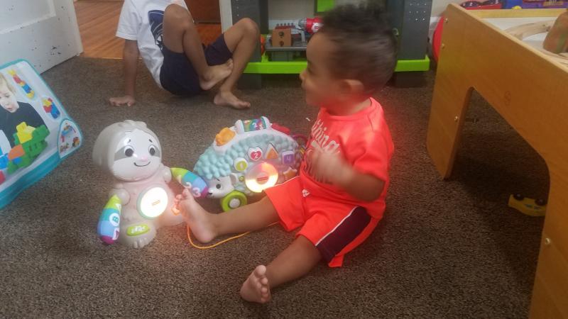 Linkimals linking up (big brother in the background(