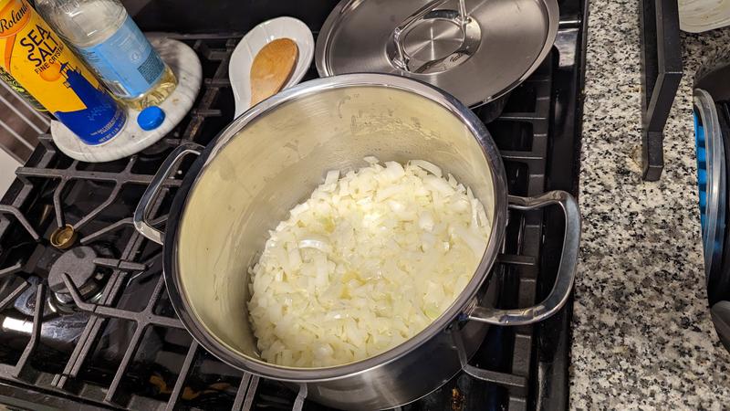 Onions for tomato basil soup