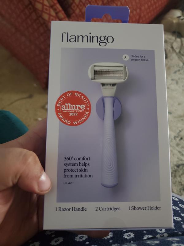 Flamingo 5-blade Women's Razor - 1 Razor Handle + 2 Razor Blade