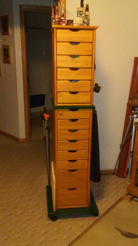 Adeptus Medium Pine 8 Drawer Mobile Solid Wood Storage Cart By