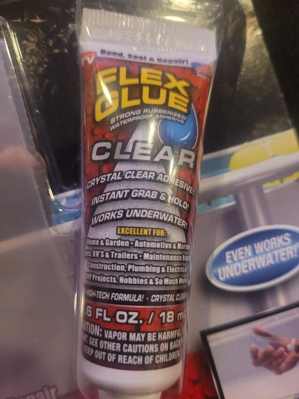 NEW Flex Glue GFSCLRR04 4OZ TUBE Clear Strong Rubberized Waterproof Adhesive