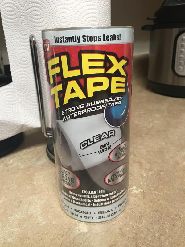 Flex Seal Family of Products Flex Tape Clear 8 in. x 5 ft. Strong Rubberized Waterproof Tape (4-Piece)