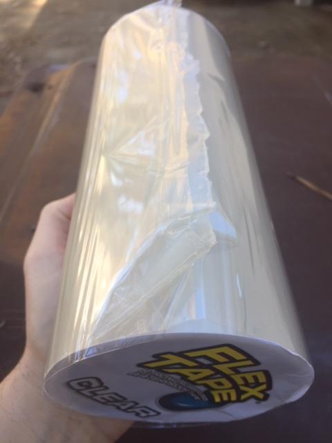 Jagged Edge of Flex Tape on Roll and Plastic Backing that Easily Separates
