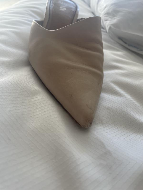 Customer photo for "Love them but the toe is scuffing easily"