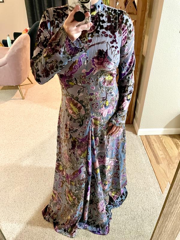 bali painterly paisley velvet maxi dress Bali Painterly Paisley Velvet Maxi Dress