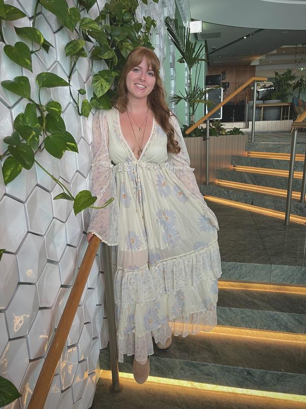 free people cream maxi dress Calypso | Chiffon Empire Waist Dress Weekly Deal-20260113 Black Halo Kensington Dress Style:please leave a note about A or B Forever Free Maxi Dress Floral print