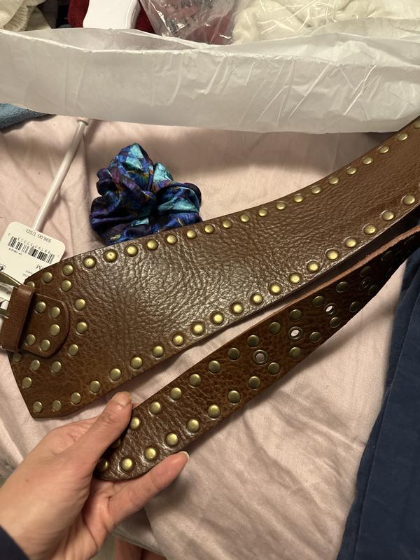 Free People Studded Wide Leather  Jagger Hip Belt ? I Have Pesto Green $100 each Xena Studded Hip Belt | Free People main image 4