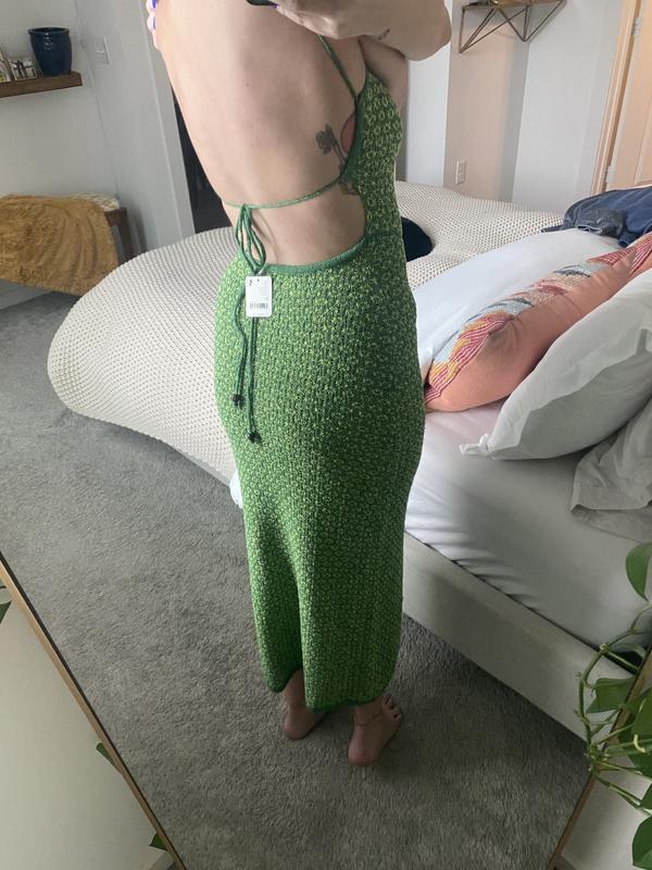 free people mindy backless midi dress Free People Mindy Backless Sweater Midi Dress In Aqua Combo - 74% Off