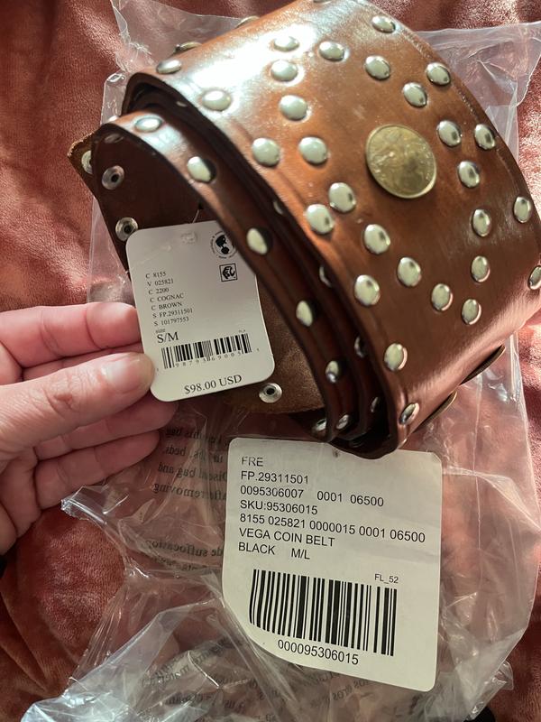 Free People Vega Coin Belt Leather Brown size S/M Free People Vega Coin Belt Leather Brown size S/M main image 3