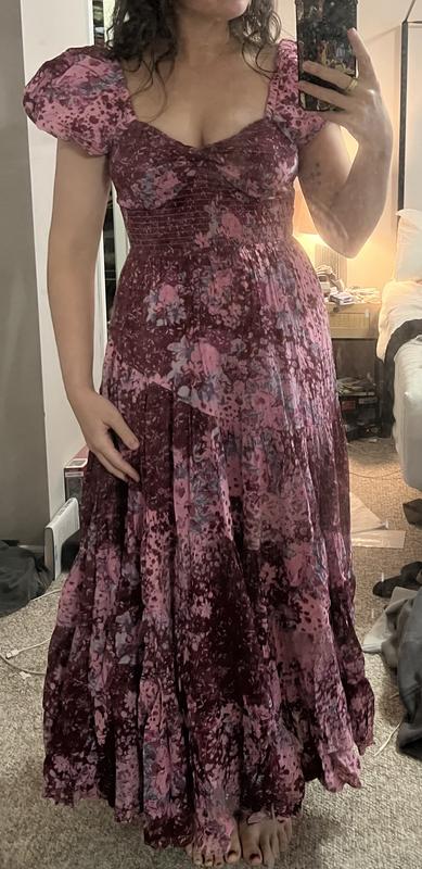 short sleeve sundrenched maxi dress in pinky combo free people Sundrenched Maxi Dress Free People Pinky Combo