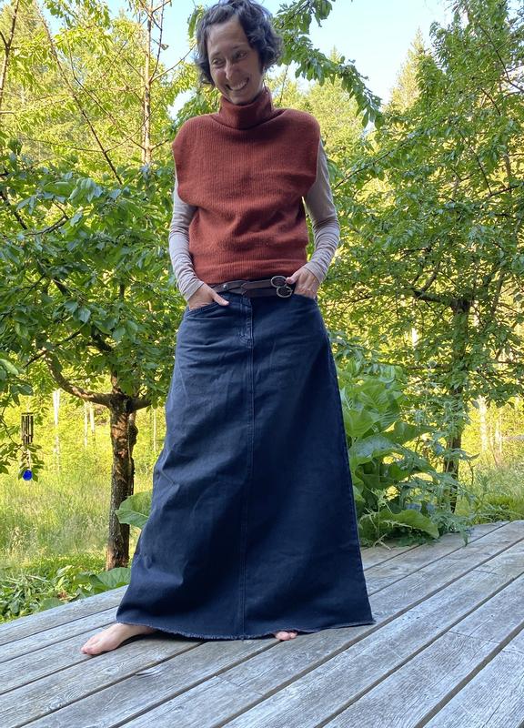 スカート hejokr Maxi Denim Dungarees Skirt PERSONSOUL】Maxi Denim Dungarees Skirt | OUR BRAND