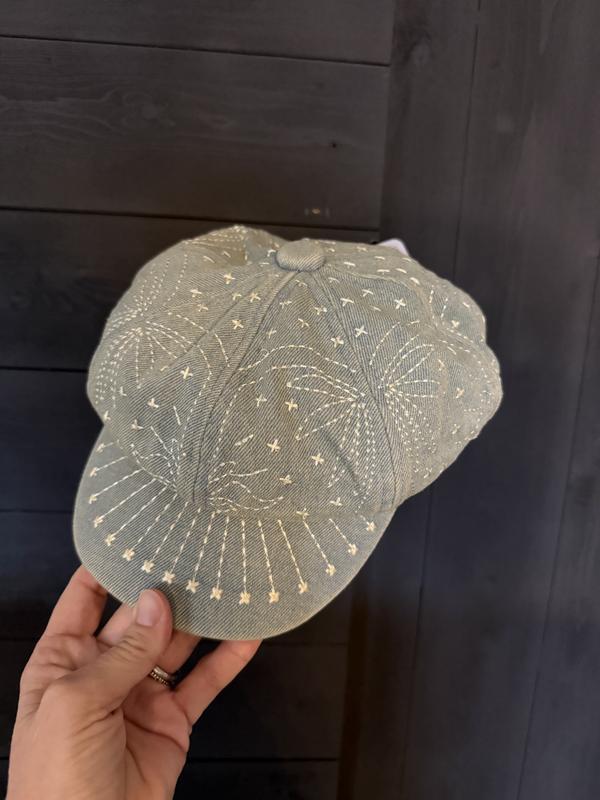 Denim Embroidered Cadet Hat | Free People display picture 2