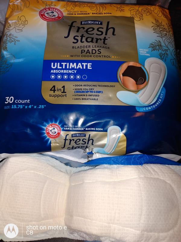FitRight Fresh Start Incontinence Underwear for Women, Ultimate Absorbency,  Medium, Blue, 12 ct