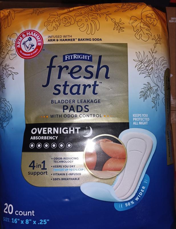 FitRight Overnight Bladder Control Pads, Maximum Absorbency