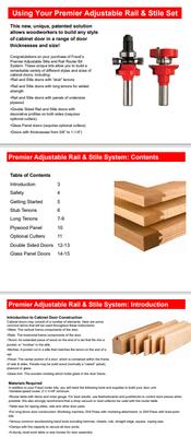 99-762 | Router CNC | Door & Window | Adjustable Rail & Stile Set