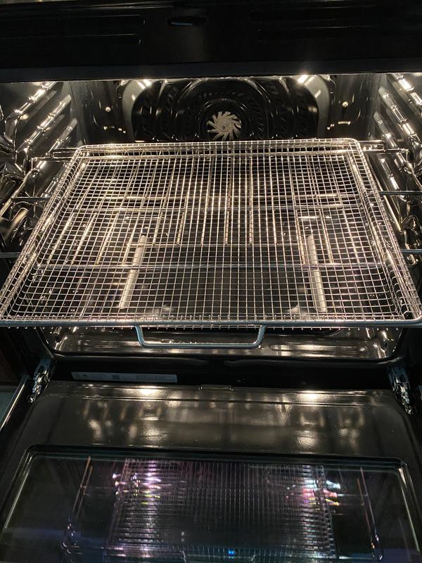 Frigidaire AIRFRYTRAY Ready Cook Oven Insert, Silver Basket: 18.4” x 15.3”  x 0.8”, Rack: 24.1” x 15.3”