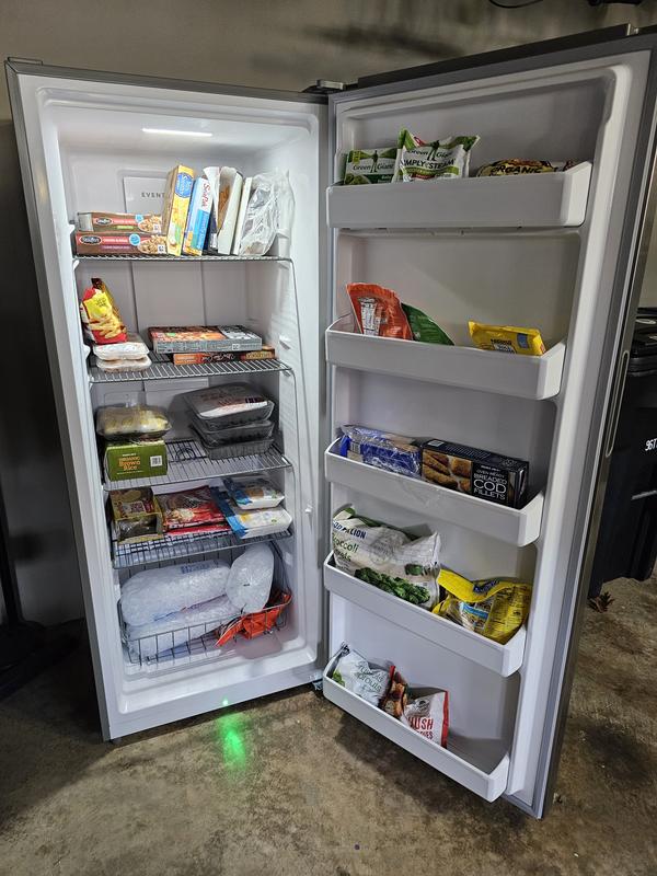 Frigidaire FFFU16F2VW 28 Upright Freezer with 15.5 Cu. ft. Capacity, Power Outage Assurance, EvenTemp Cooling System and Door Ajar Alarm in White