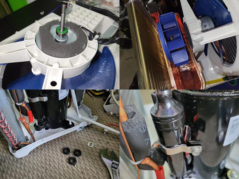 Bearing Added for Smooth Rotation & Sealing Air Between Interior & Exterior. Extra Noise Suppression Added to Compressor.