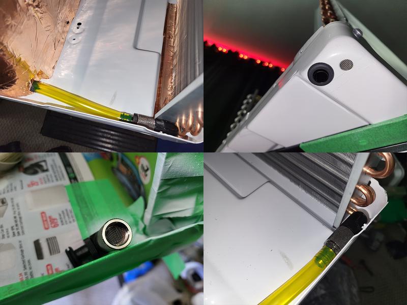 Drainage Tube With In-Line Filter. Direct Condensation Drain Port & Exterior Weather Drain Port With Filter.