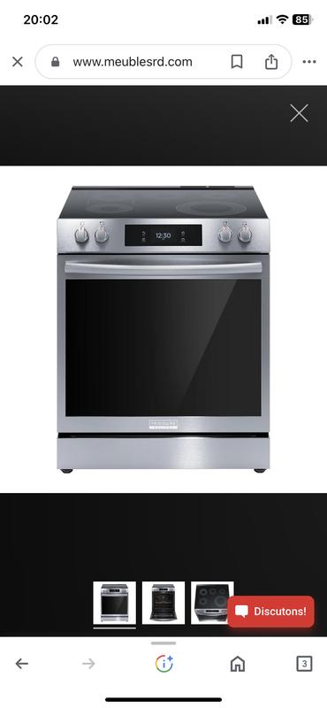 Cuisinière Électrique de 6,2 Pi³ avec Convection Totale en Acier Inoxydable  Frigidaire Gallery ( GCFE306CBF )