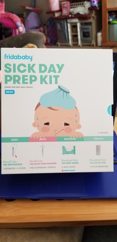 Frida Baby Sick Day Prep Kit: NoseFrida Snotsucker, MediFrida Pacifier,  BreatheFrida Wipes, VaporRub 