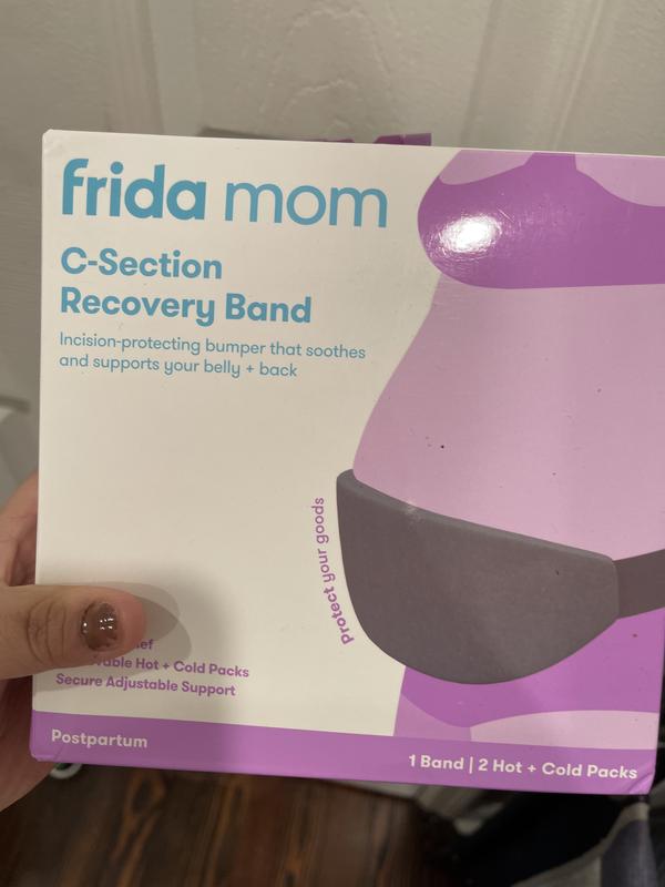 Frida Mom C-Section Recovery Band for Postpartum Pregnancy Belly Support,  Abdominal Binder and Belt with Adjustable Strap, Grey 