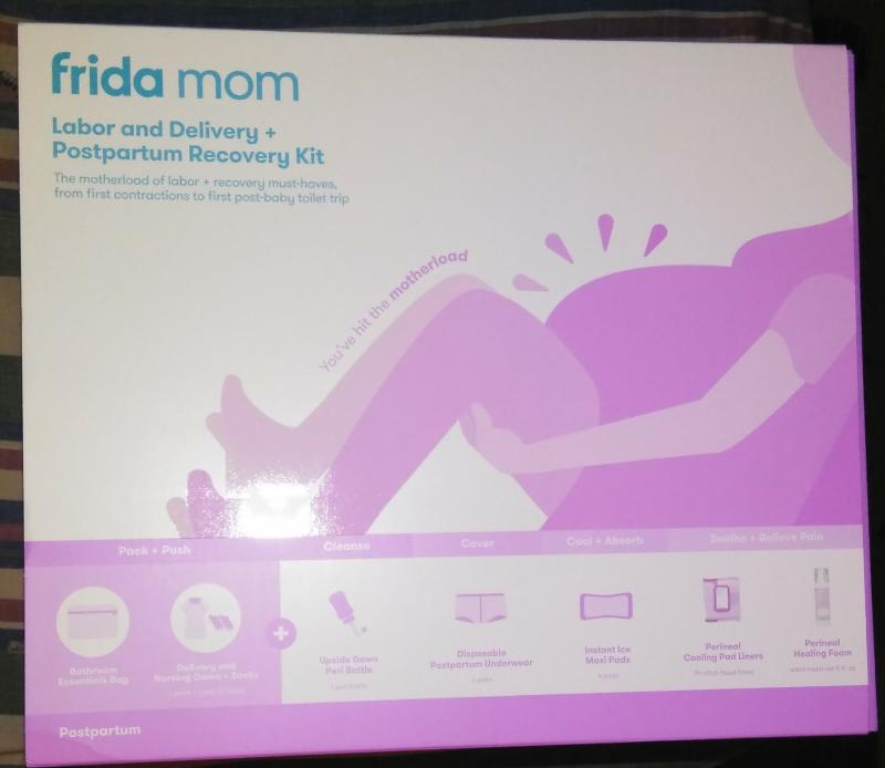 Frida Mom Hospital Packing Kit for Labor, Delivery, & Postpartum  Nursing  Gown, Socks, Peri Bottle, Disposable Underwear, Ice Maxi Pads, Pad Liners,  Perineal Foam, Toiletry Bag (15 PIECE GIFT SET)